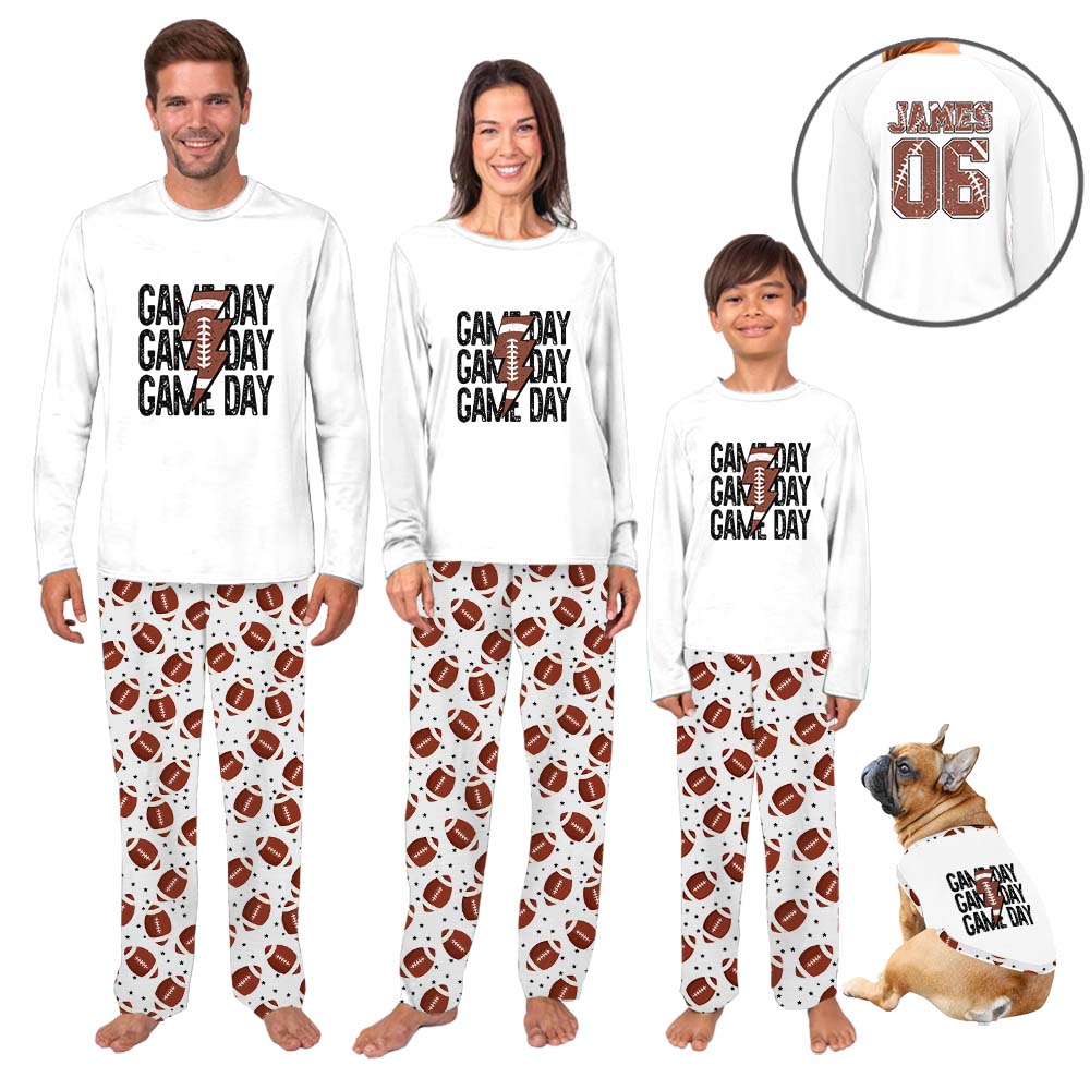 Sporty American Football Saying Game Day Pajama Sets For Family Sporty American Football Saying Game Day Pajama Sets For Family