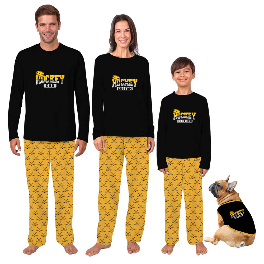 Personalized Name Hockey Themed Pajama Sets Personalized Name Hockey Themed Pajama Sets
