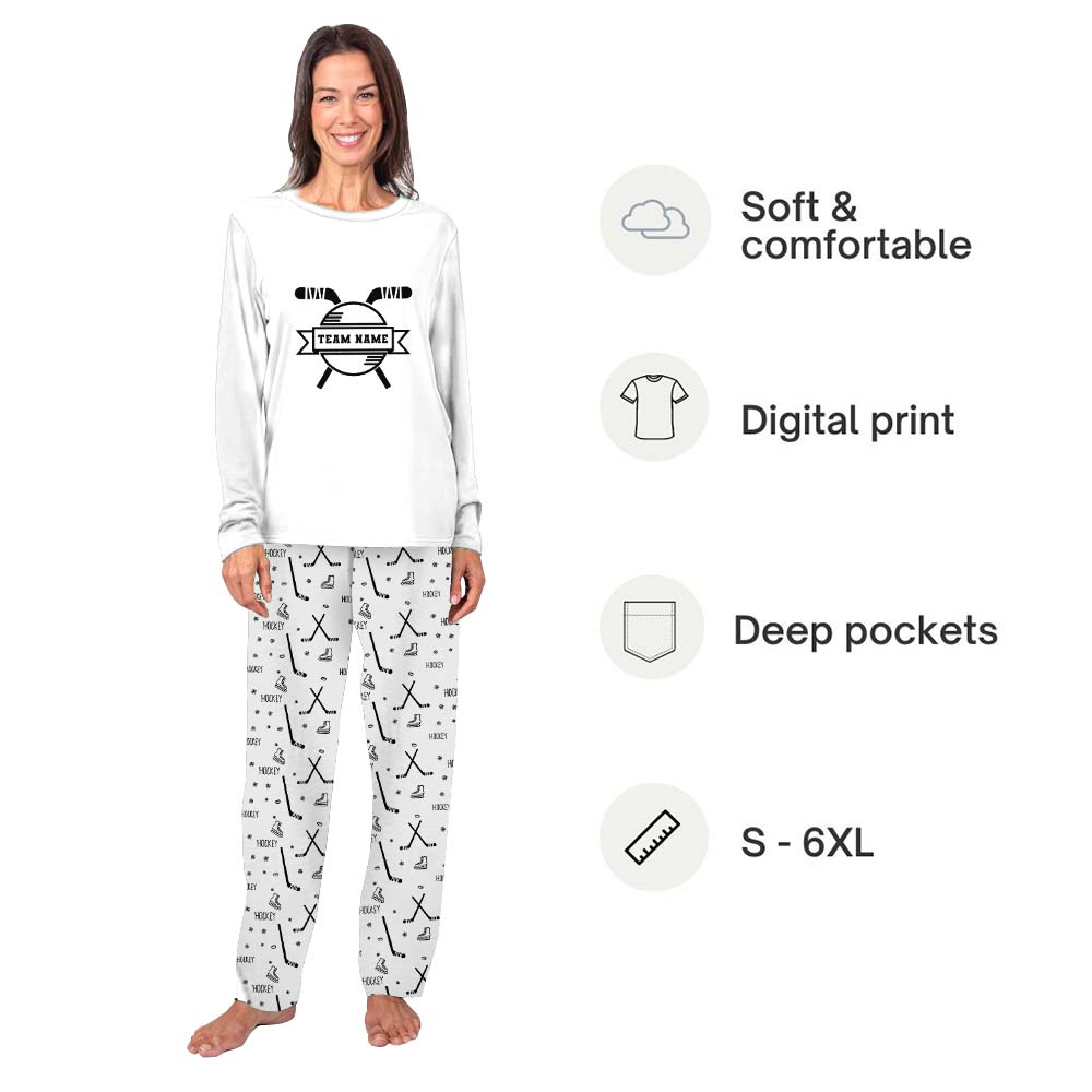 Hockey Family Matching Pajama Sets With Name Hockey Family Matching Pajama Sets With Name