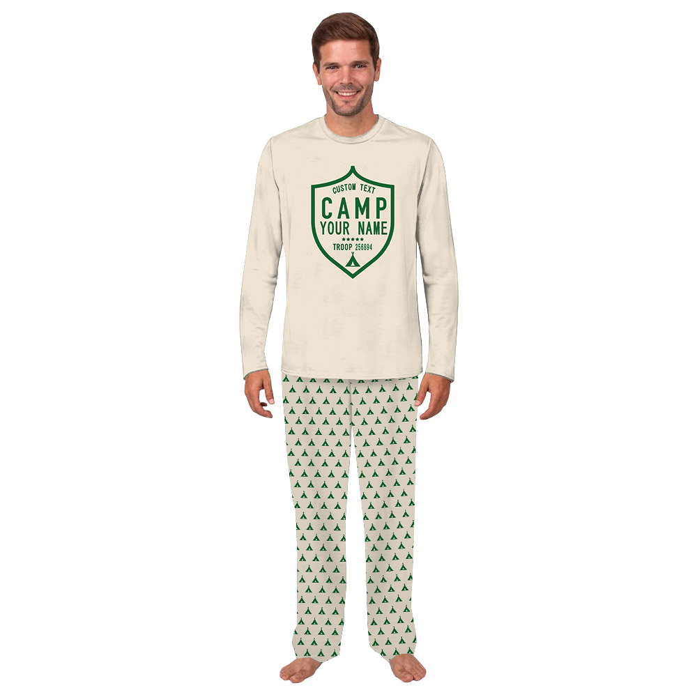Custom Camp Troop Badge Pajamas For Camping Crew