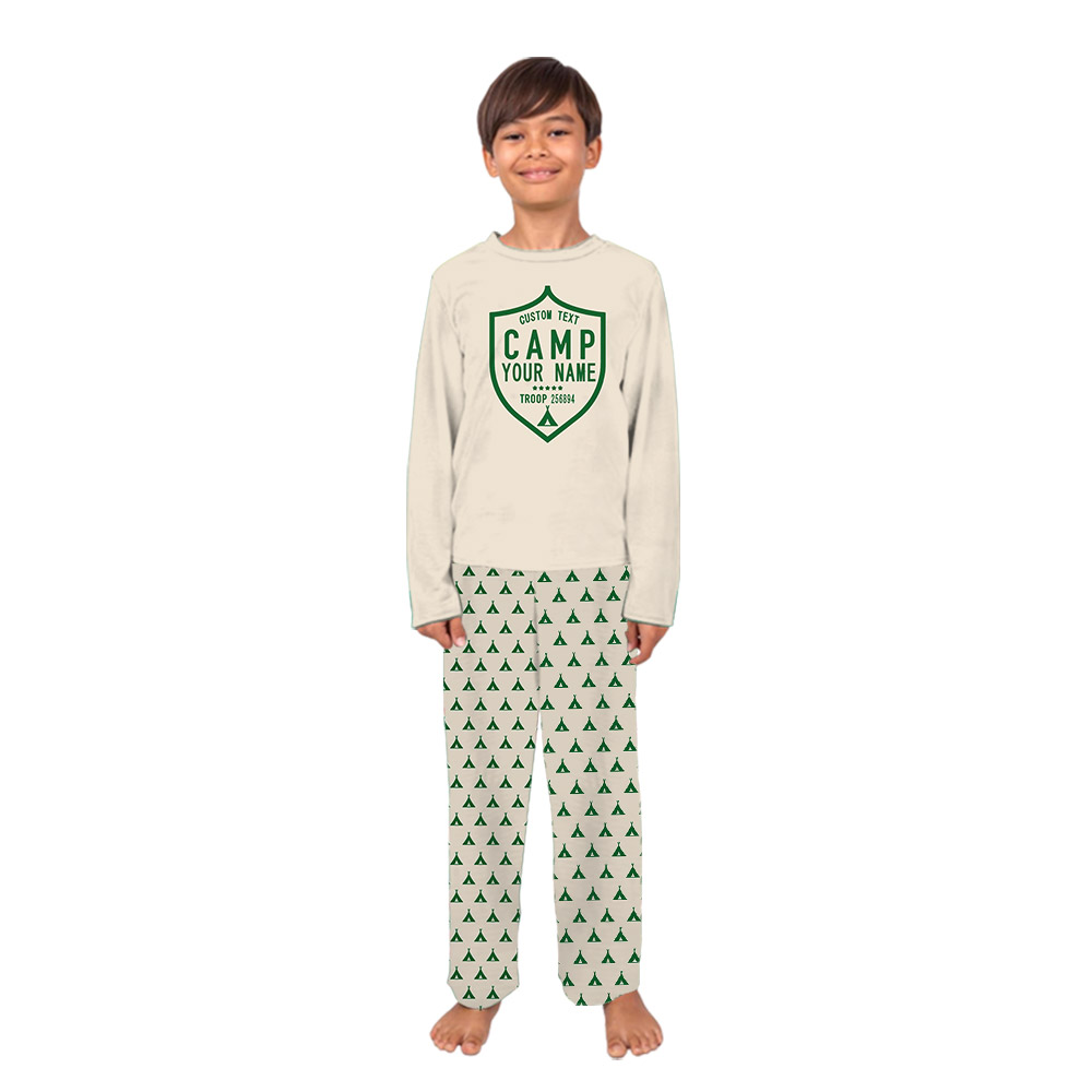 Custom Camp Troop Badge Pajamas For Camping Crew