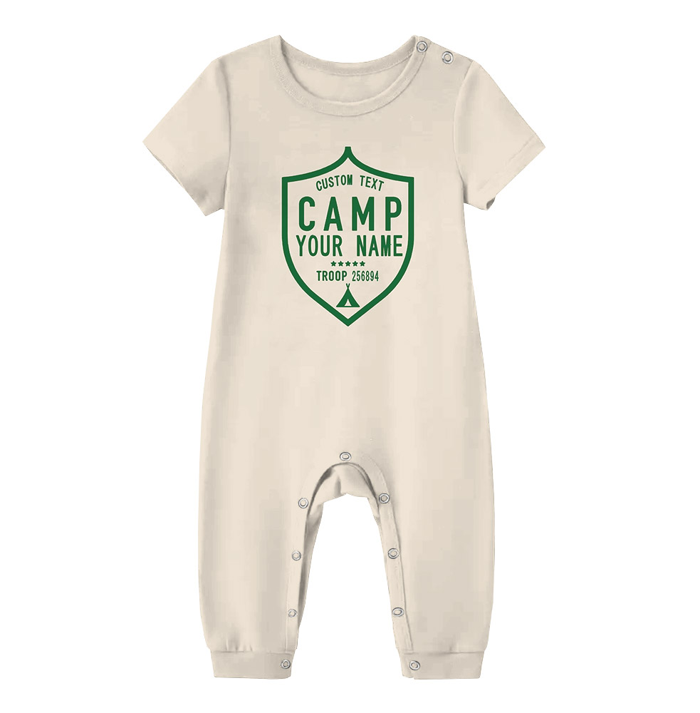 Custom Camp Troop Badge Pajamas For Camping Crew