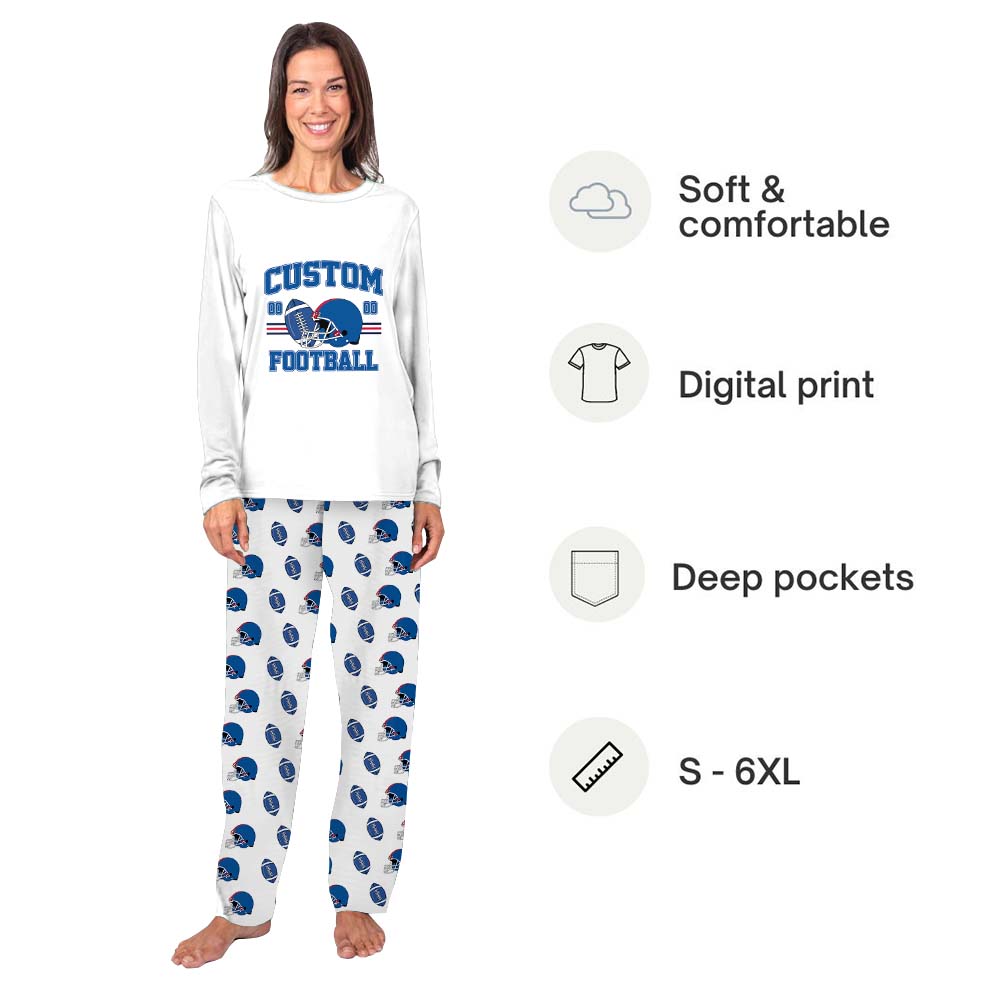 Customizable American Football Themed Pajama Sets For Family