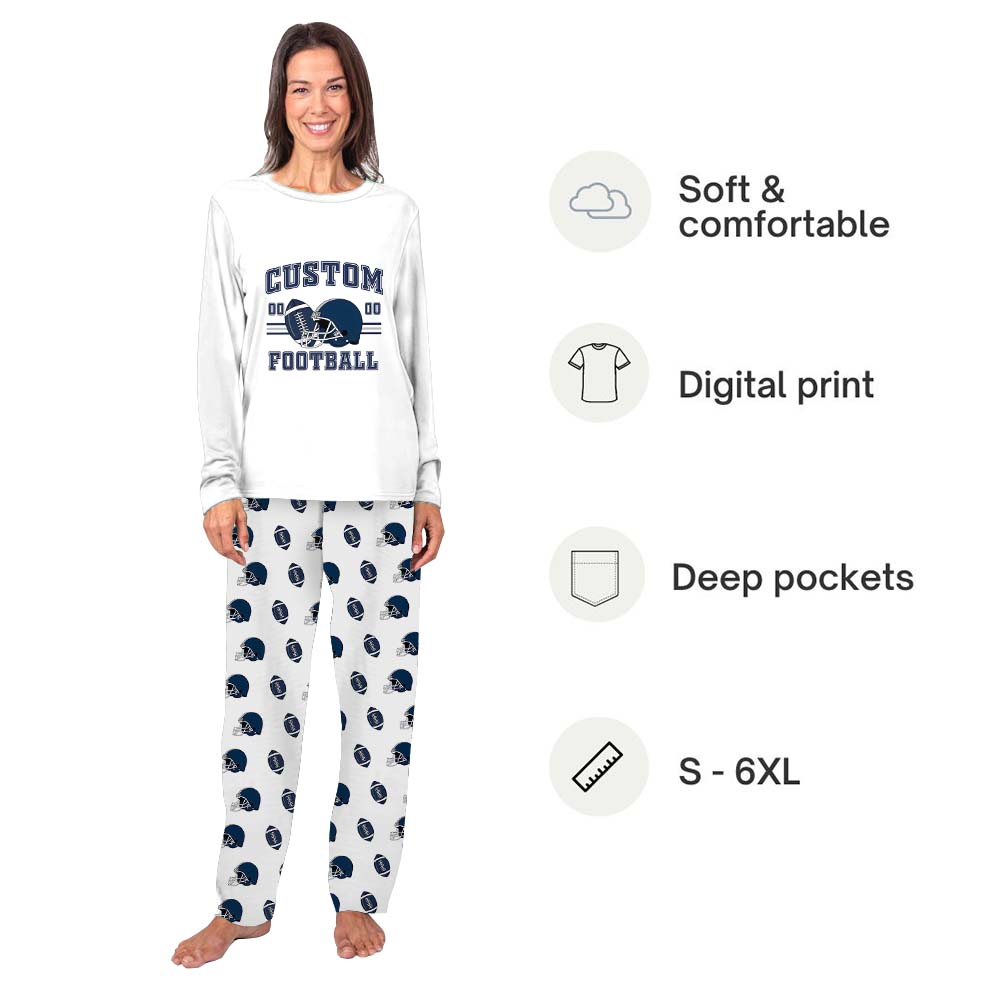 Football Custom Name Owner And Dog Pajamas