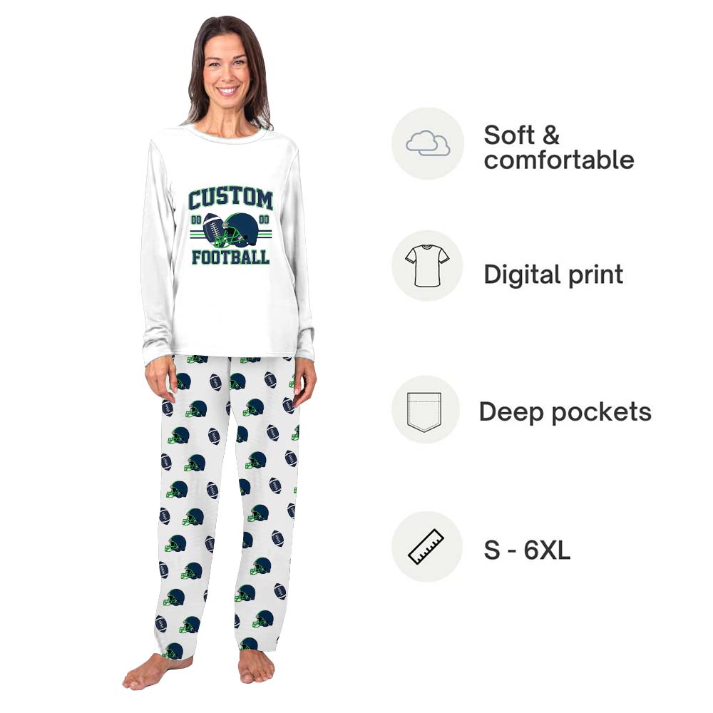 Personalized American Football Pajamas For Adults And Kids Personalized American Football Pajamas For Adults And Kids