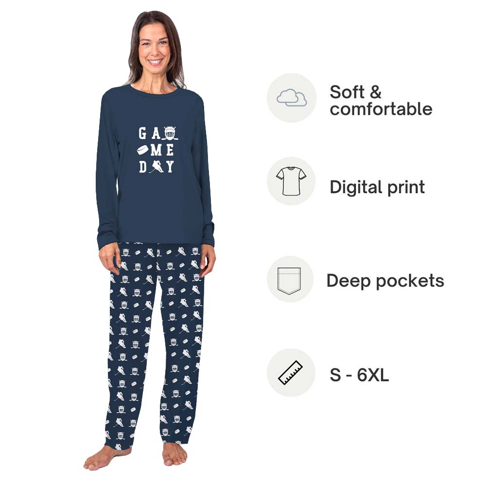 Hockey Themed Game Day Pajama Sets For Family Hockey Themed Game Day Pajama Sets For Family