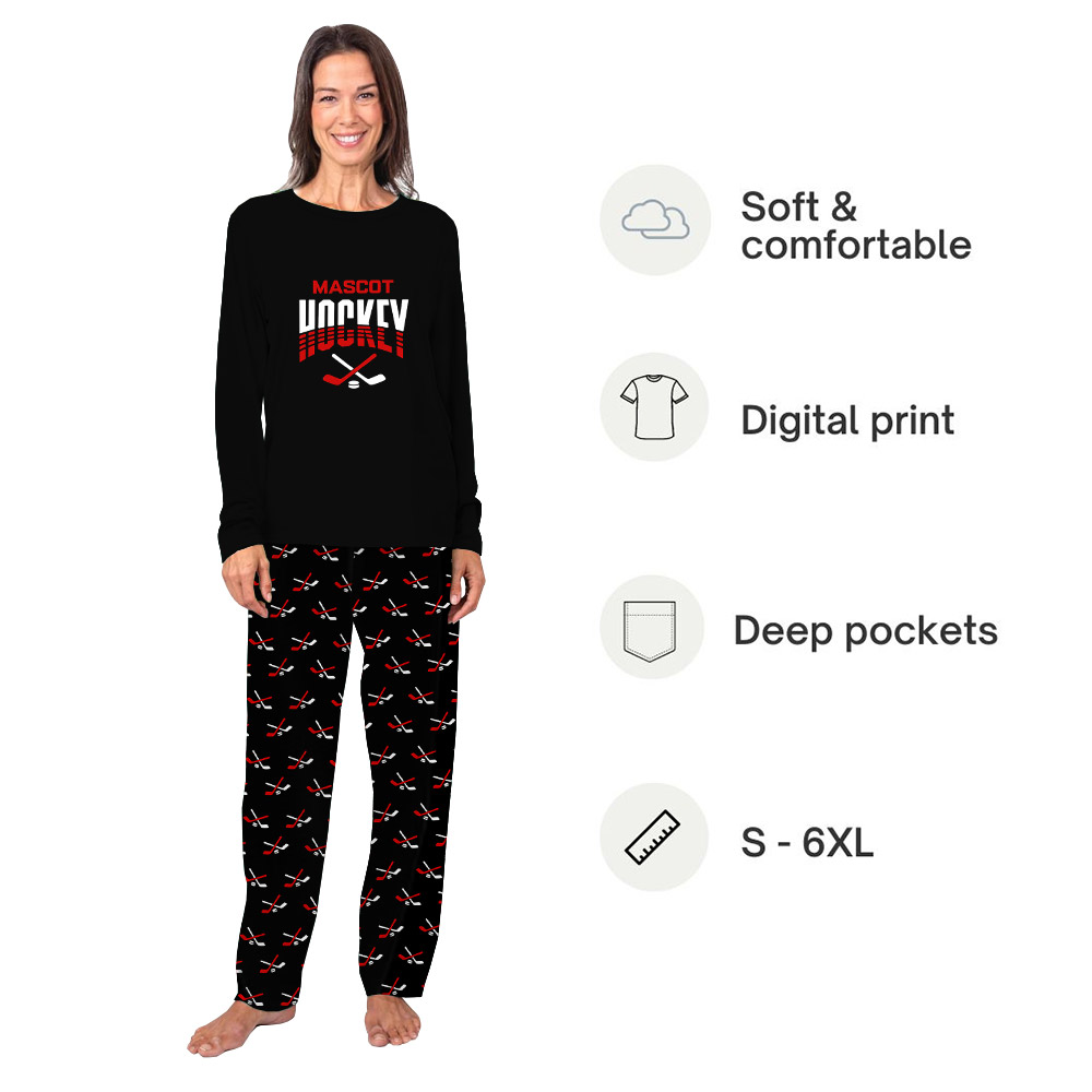 Personalized Color And Mascot Pajamas For Hockey Fans Personalized Color And Mascot Pajamas For Hockey Fans