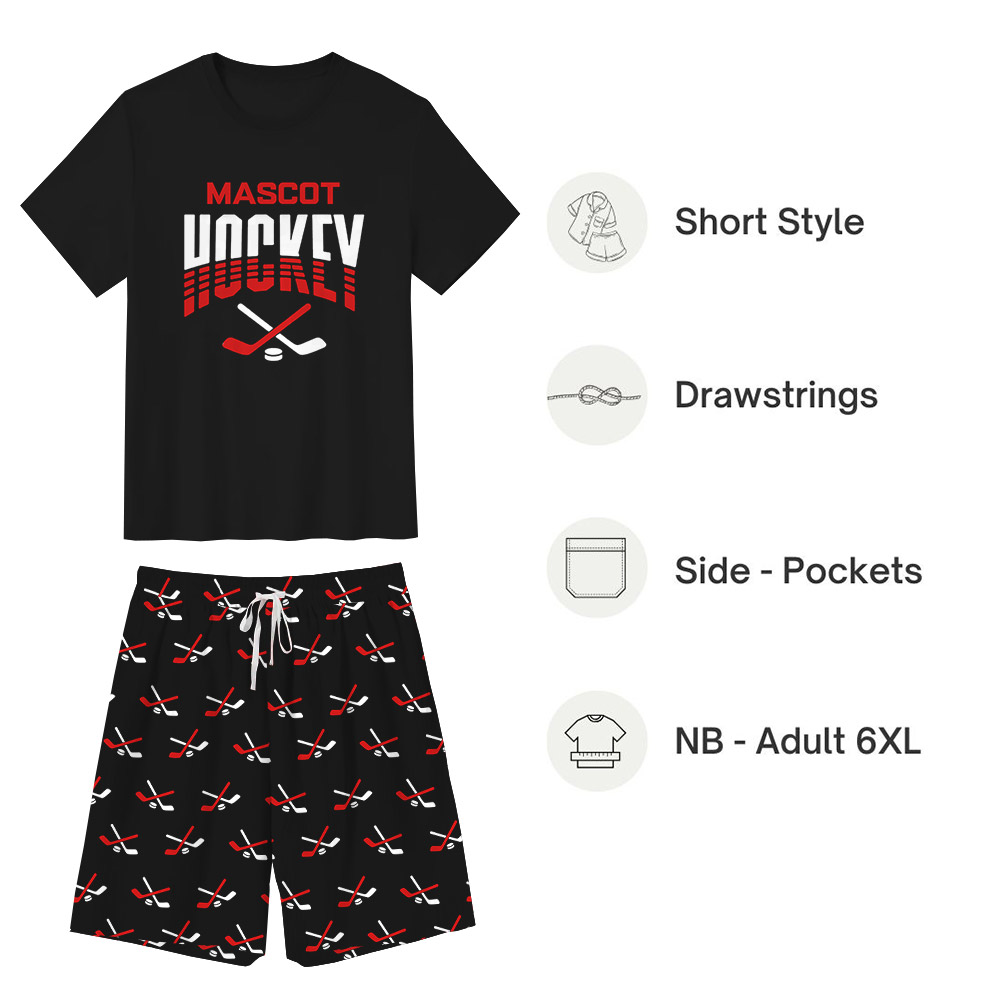 Unique Custom Color And Mascot Hockey Team Pajama Sets Unique Custom Color And Mascot Hockey Team Pajama Sets