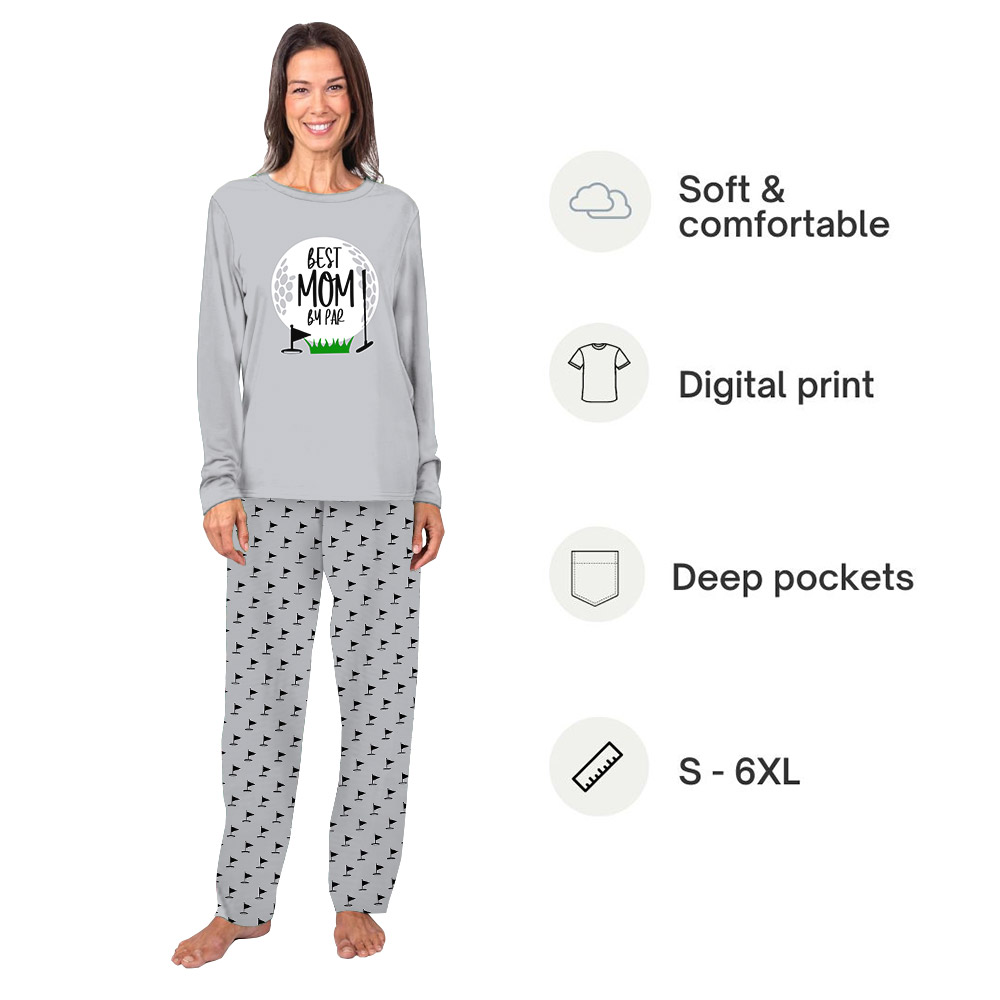 Custom Best Dad Mom By Par Golf Themed Pajamas Custom Best Dad Mom By Par Golf Themed Pajamas