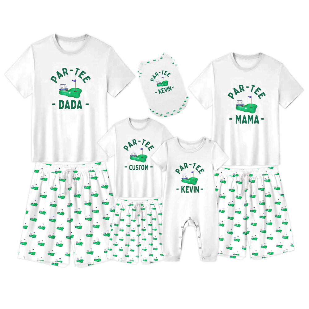 Custom Par-Tee Dada Mama Golf Themed Birthday Pajamas Custom Par-Tee Dada Mama Golf Themed Birthday Pajamas