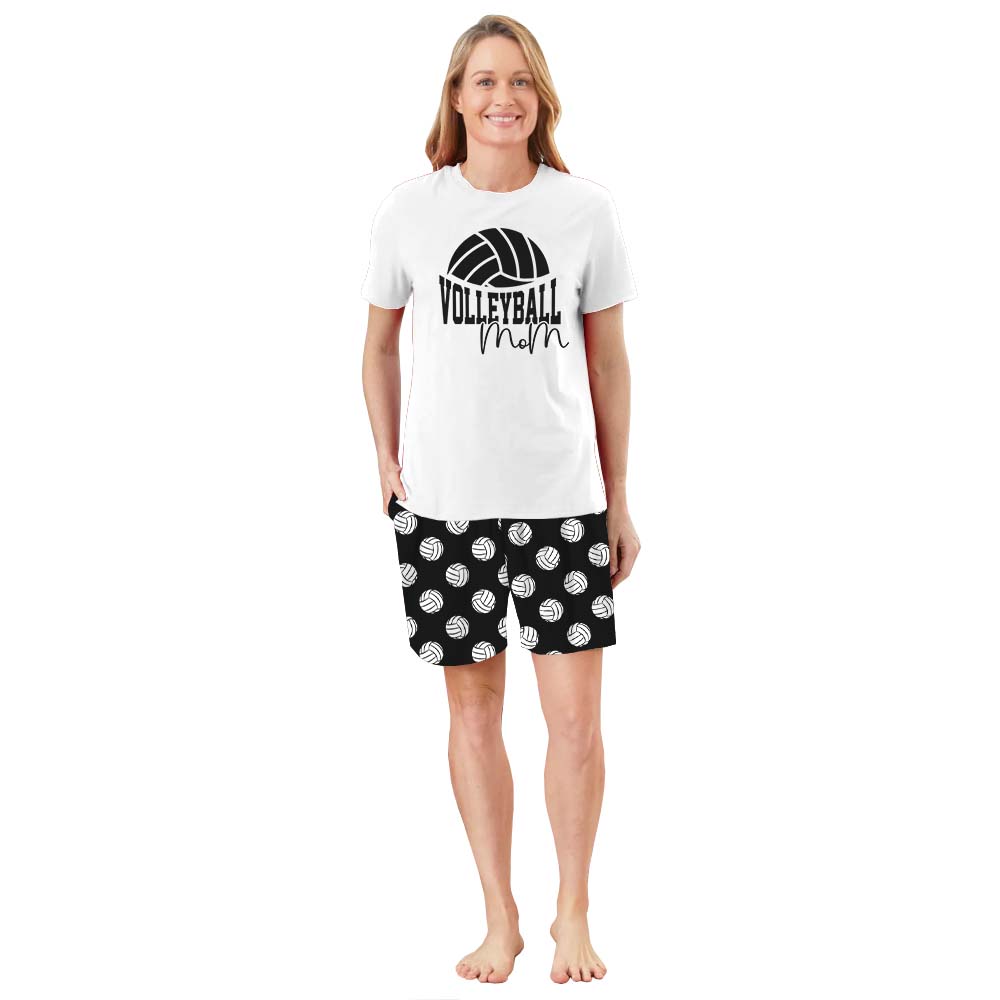 Customizable Volleyball Sport Pajamas With Dog Short Sleeves