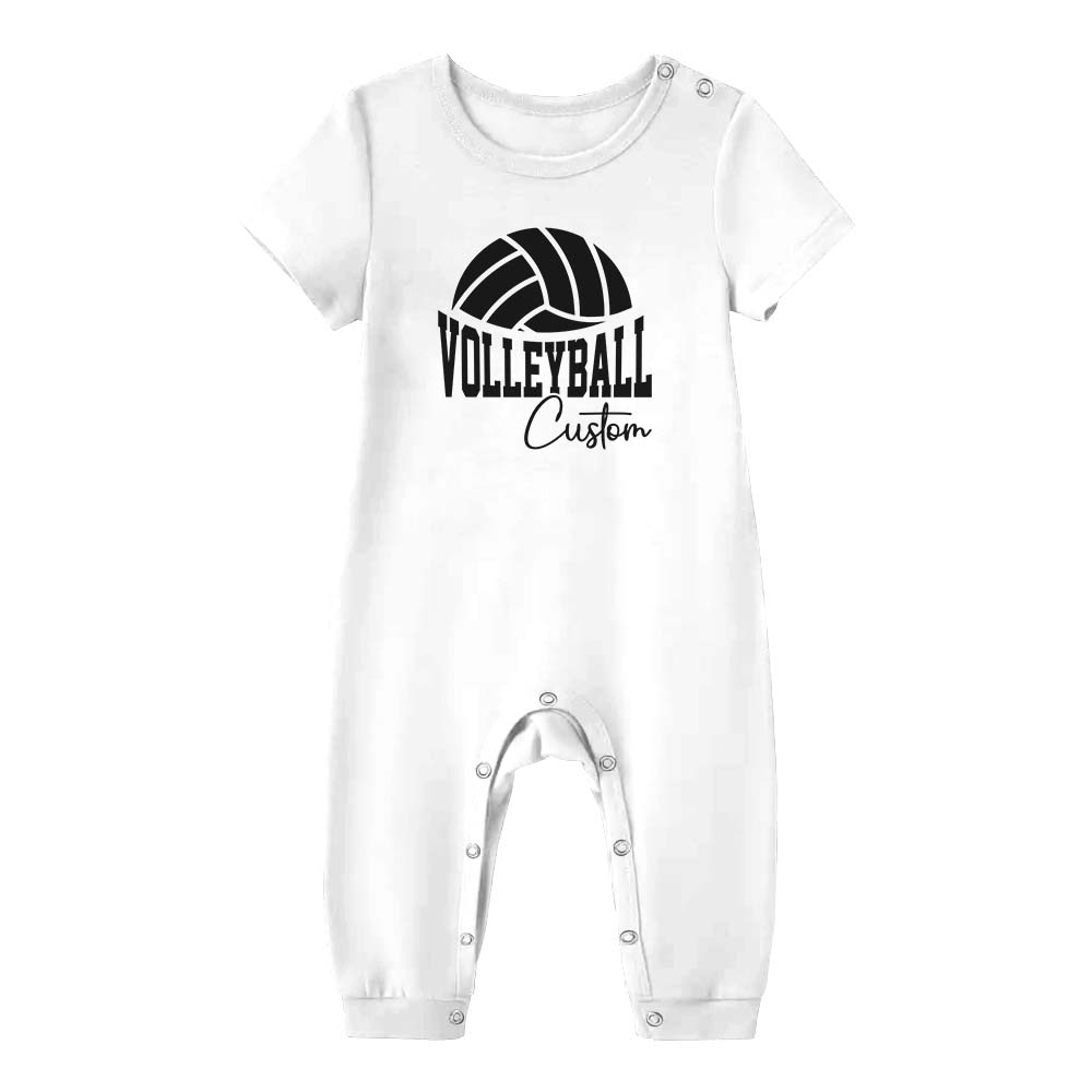 Customizable Volleyball Sport Pajamas With Dog Short Sleeves