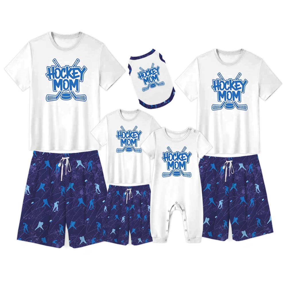 Unique Hockey Family Matching Short Sleeves Pajamas Unique Hockey Family Matching Short Sleeves Pajamas