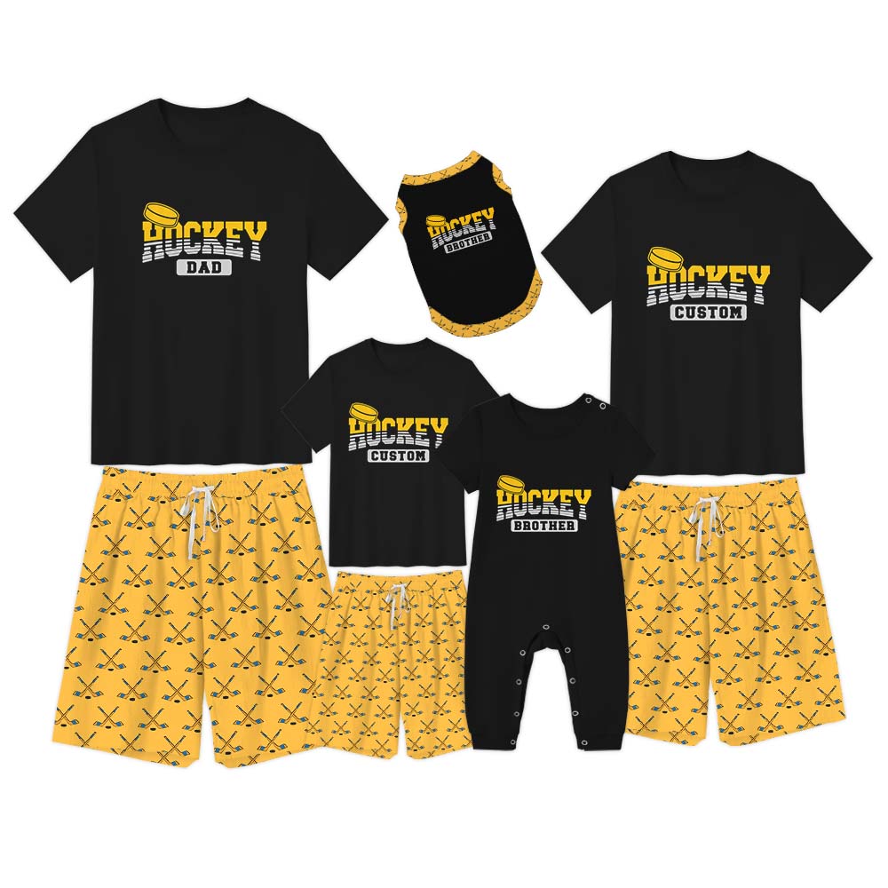 Personalized Name For Hockey Lovers Pajama Short Sets Personalized Name For Hockey Lovers Pajama Short Sets