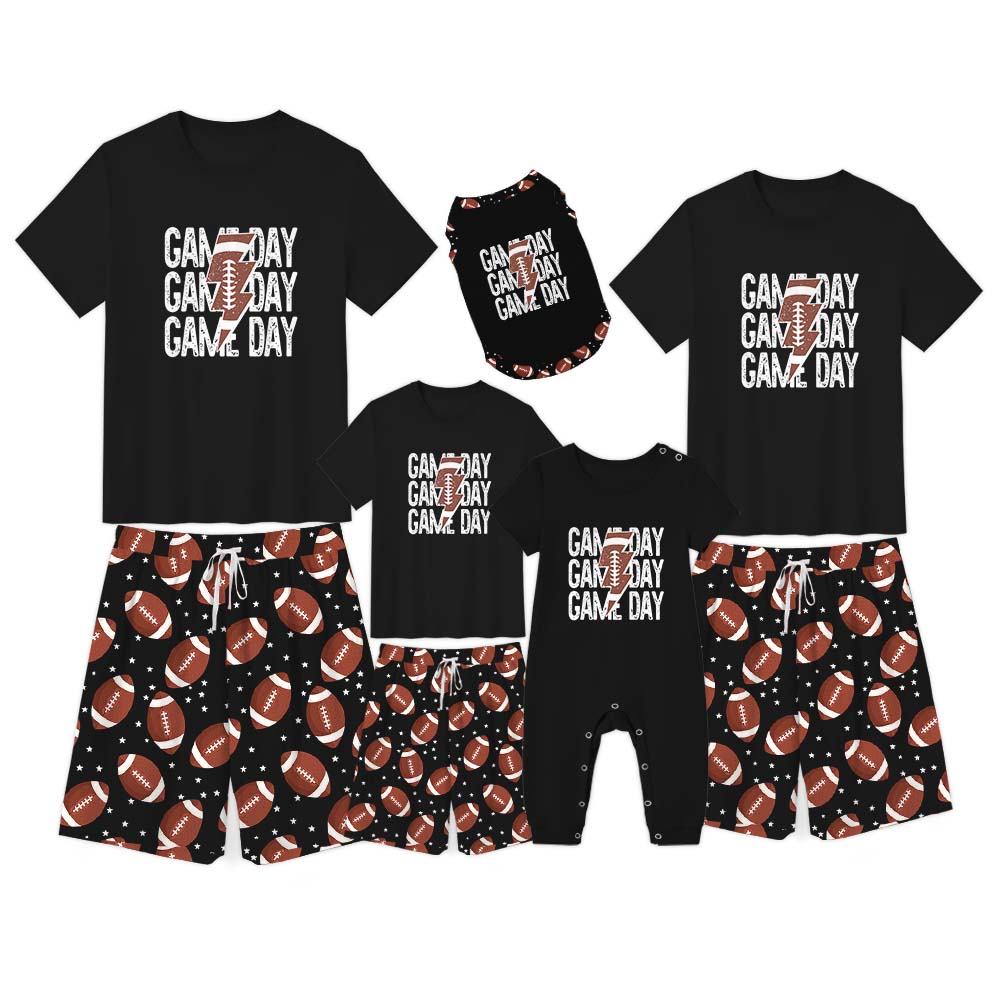 Game Day Short Pajamas For American Football Lovers With Name Game Day Short Pajamas For American Football Lovers With Name