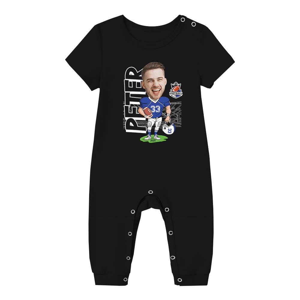 Funny Custom Face American Football Pajama Short Sets Funny Custom Face American Football Pajama Short Sets