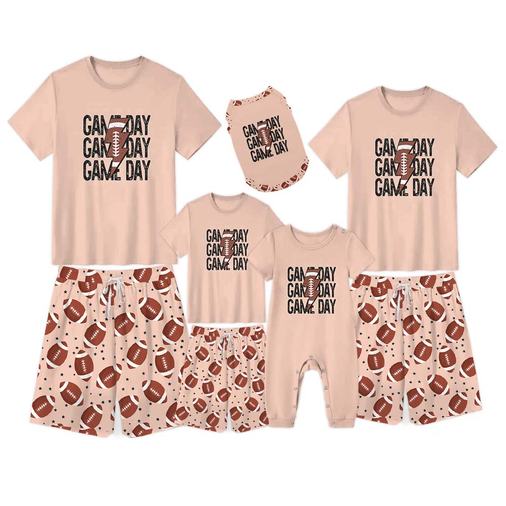 Game Day American Football Short Pajamas With Name And Number Game Day American Football Short Pajamas With Name And Number