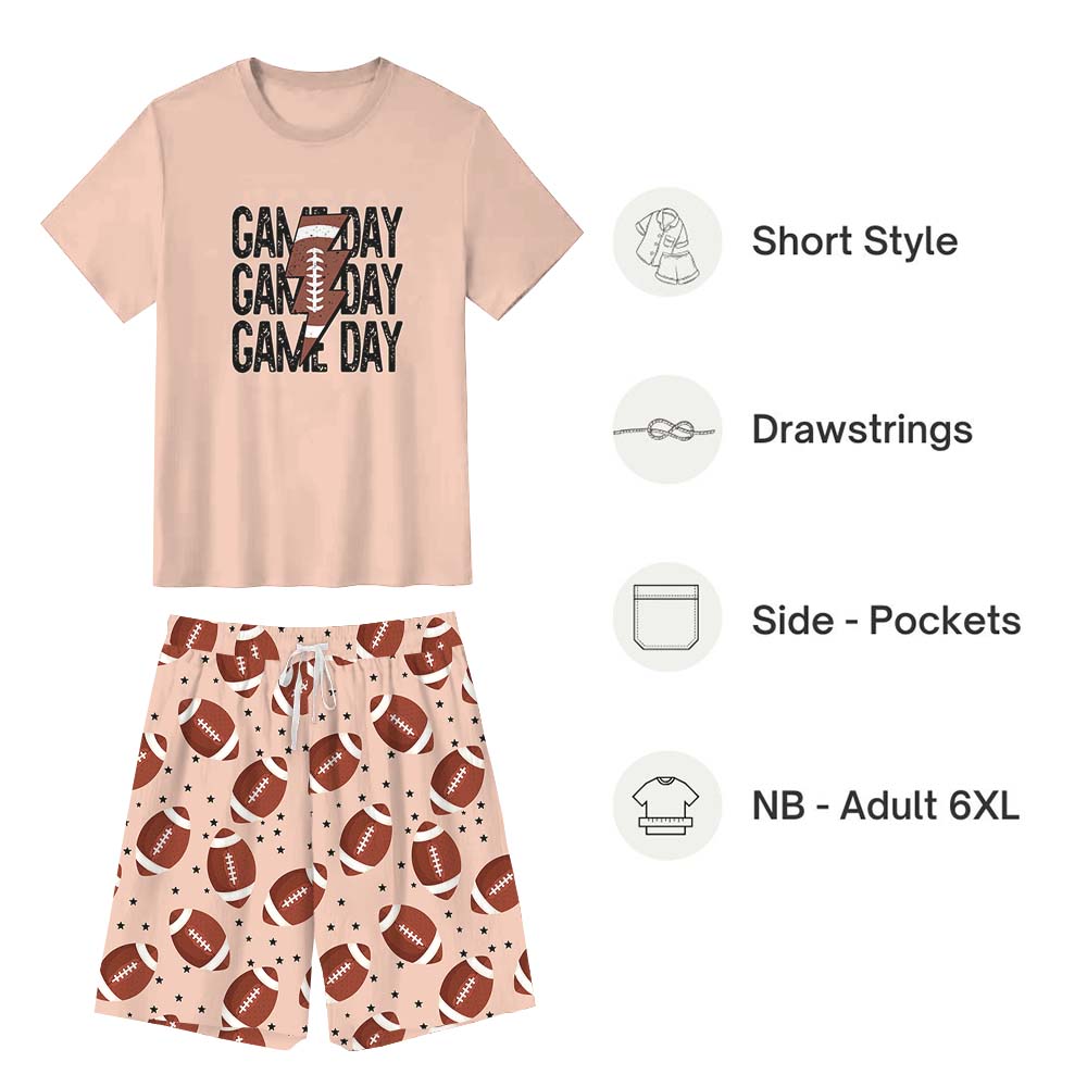 Game Day American Football Short Pajamas With Name And Number Game Day American Football Short Pajamas With Name And Number