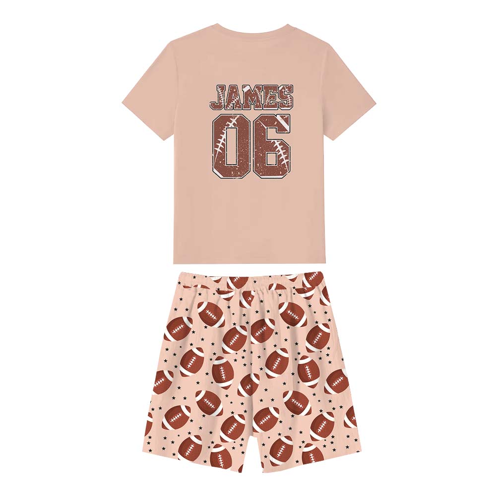 Game Day American Football Short Pajamas With Name And Number Game Day American Football Short Pajamas With Name And Number