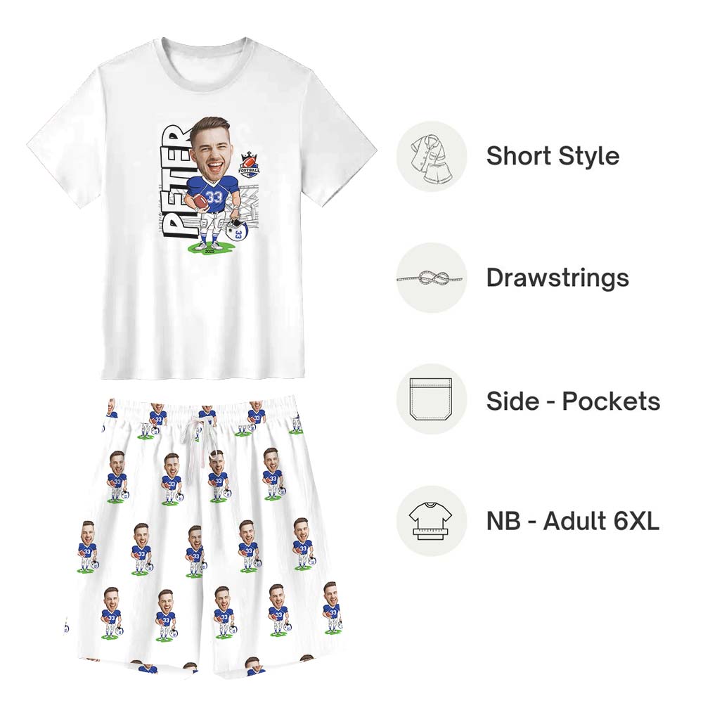 Personalized American Football Owner And Dog Pajamas Short Sleeves Personalized American Football Owner And Dog Pajamas Short Sleeves