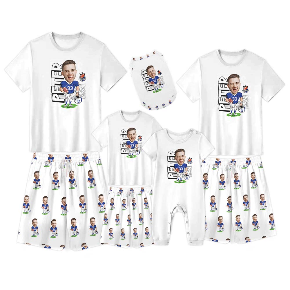 Personalized American Football Owner And Dog Pajamas Short Sleeves Personalized American Football Owner And Dog Pajamas Short Sleeves