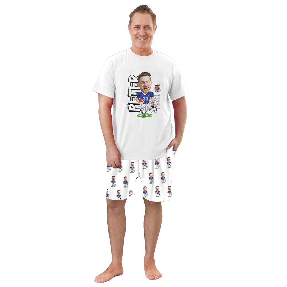 Personalized American Football Owner And Dog Pajamas Short Sleeves Personalized American Football Owner And Dog Pajamas Short Sleeves