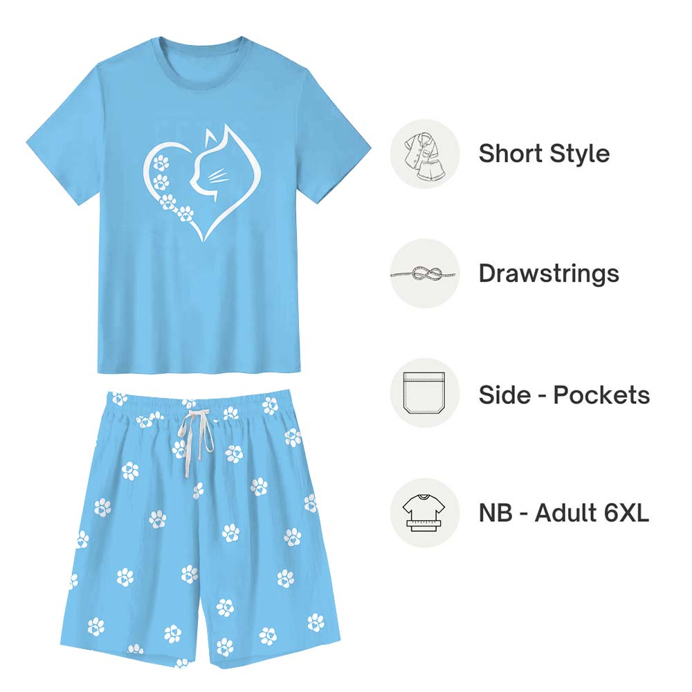 Adorable Owner And Dog Pajamas Short Sleeves For Cat Lovers Adorable Owner And Dog Pajamas Short Sleeves For Cat Lovers