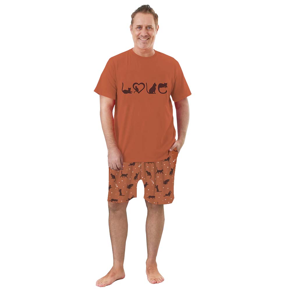 Cute Cat Lover Matching Family Pajama Short Sets Cute Cat Lover Matching Family Pajama Short Sets