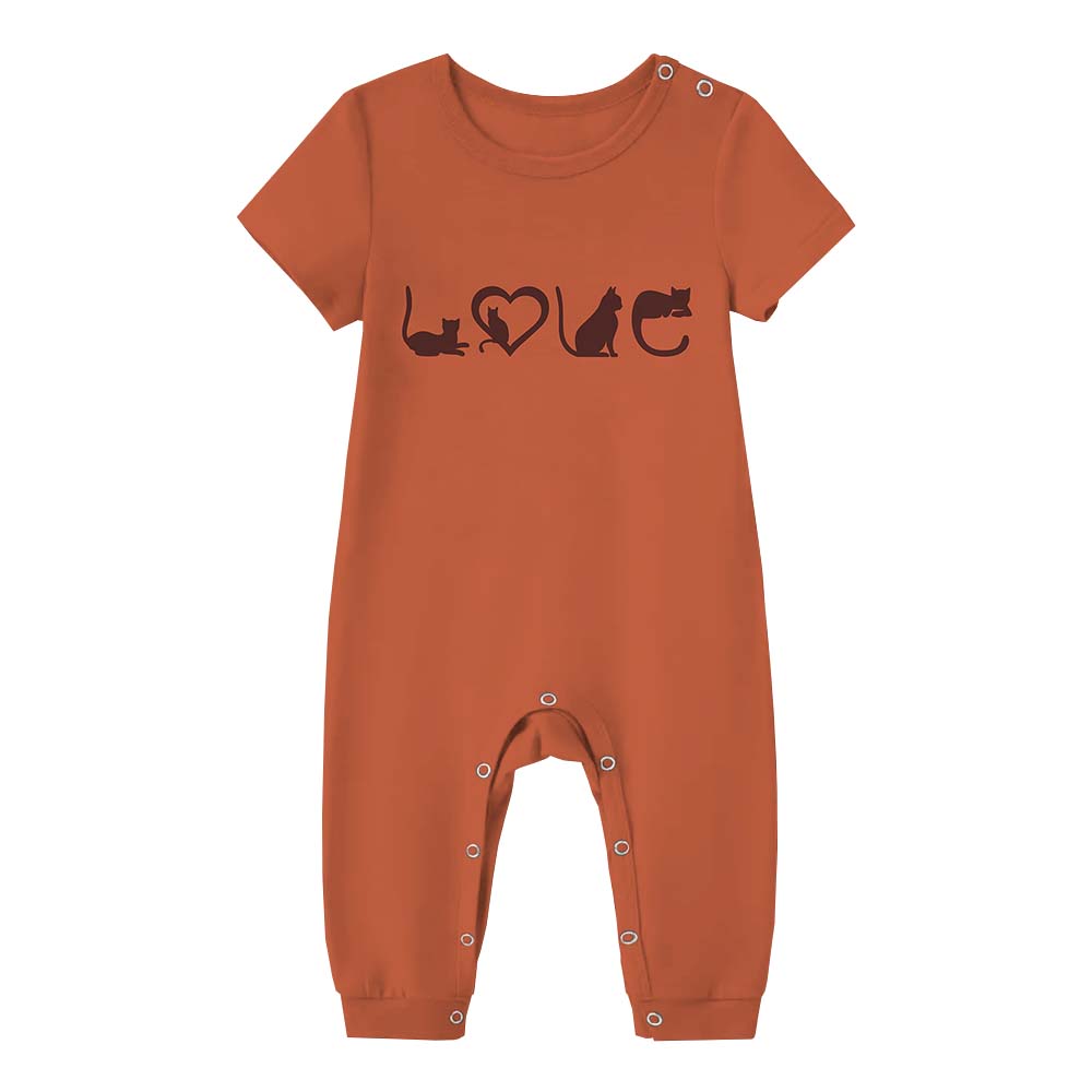 Cute Cat Lover Matching Family Pajama Short Sets Cute Cat Lover Matching Family Pajama Short Sets