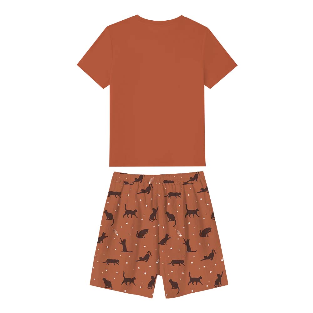 Cute Cat Lover Matching Family Pajama Short Sets Cute Cat Lover Matching Family Pajama Short Sets