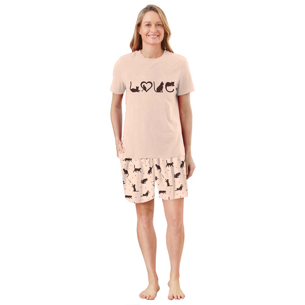 Cat Lover Family Matching Tops And Shorts