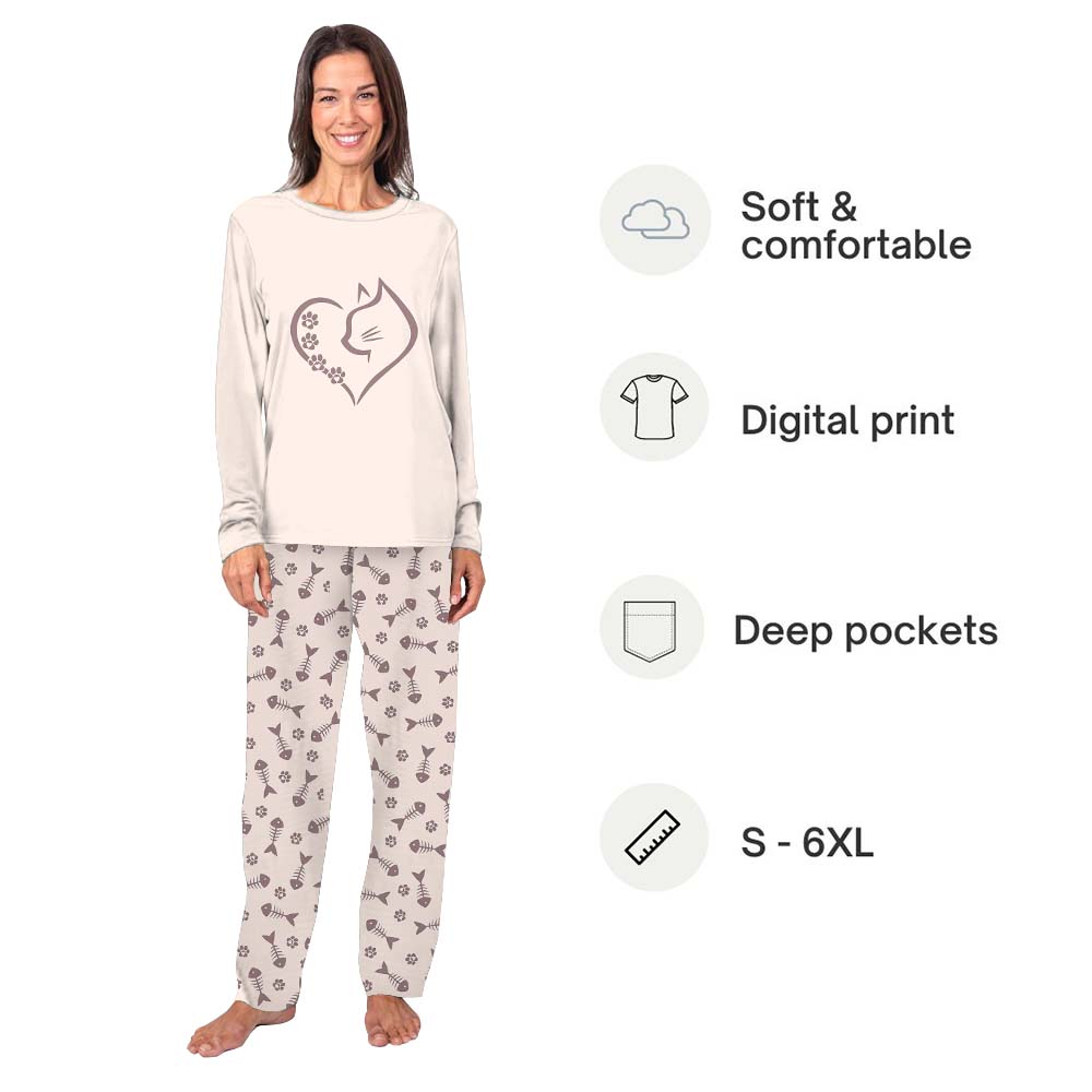 Cute Cat Heart Family Holiday Jammies Cute Cat Heart Family Holiday Jammies