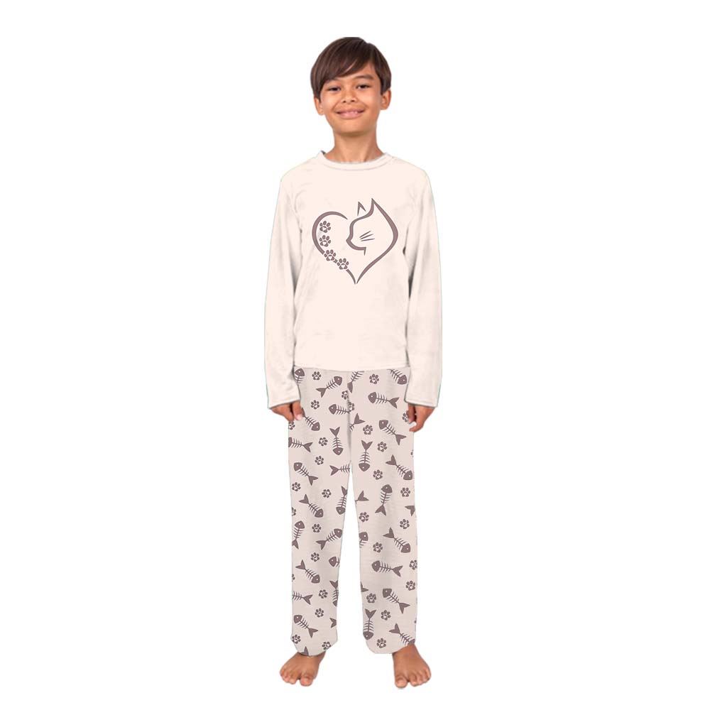 Cute Cat Heart Family Holiday Jammies Cute Cat Heart Family Holiday Jammies
