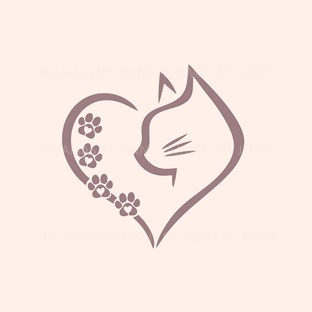 Cute Cat Heart Family Holiday Jammies Cute Cat Heart Family Holiday Jammies