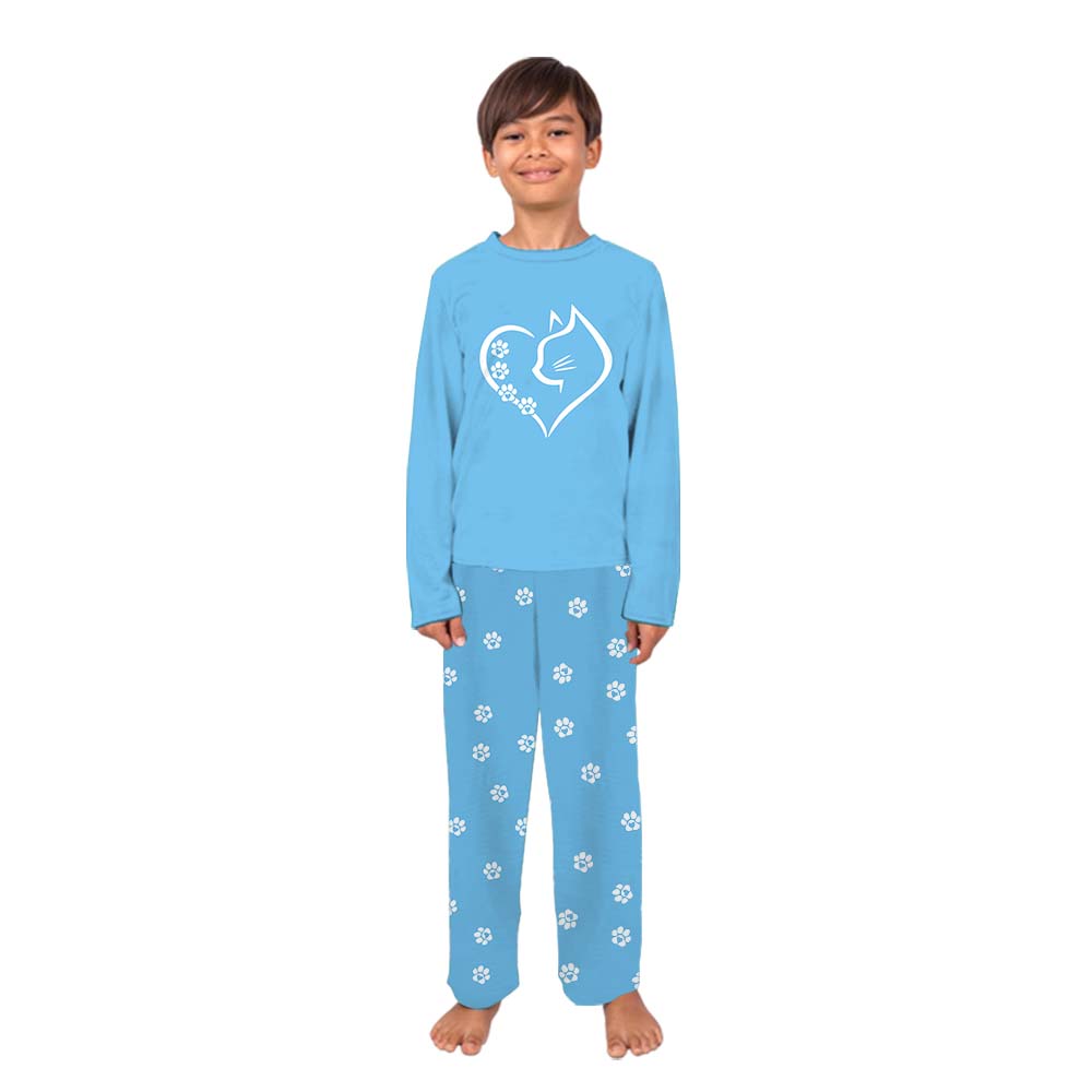 Cat Heart Matching Family Pajama Sets Cat Heart Matching Family Pajama Sets