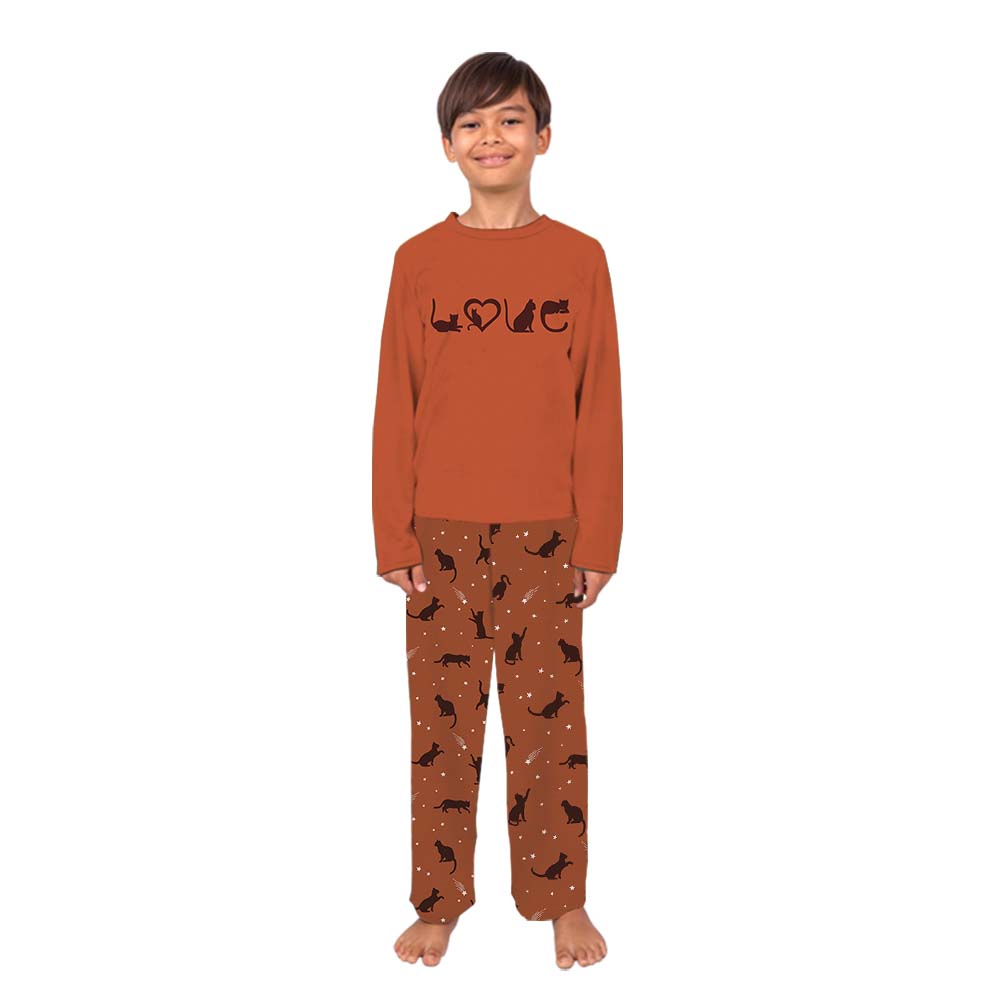Cute Black Cat Matching Family Pajamas Cute Black Cat Matching Family Pajamas