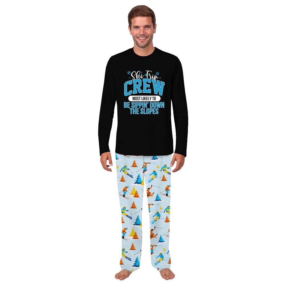Funny Most Likely To Ski Trip Crew Matching Family Pajama Sets Funny Most Likely To Ski Trip Crew Matching Family Pajama Sets