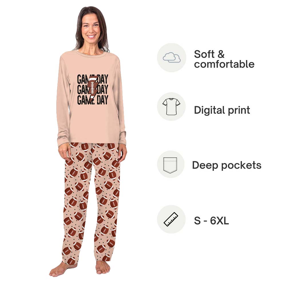 Custom Name And Number Football Matching Family Pajamas Custom Name And Number Football Matching Family Pajamas