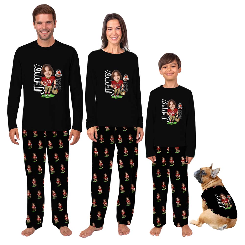 Unique Sport Matching Family Pajama Sets For American Football Lovers