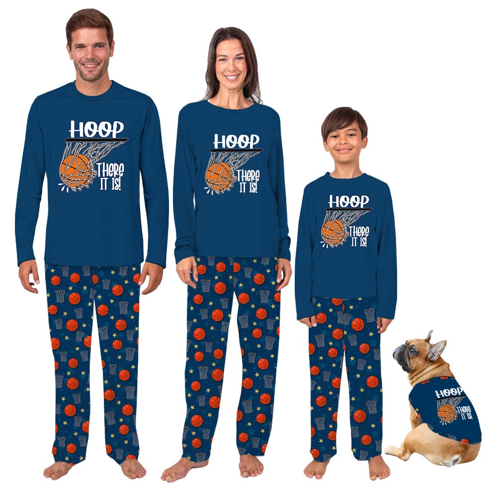 Sporty Basketball Themed Matching Family Pajamas With Dogs Sporty Basketball Themed Matching Family Pajamas With Dogs
