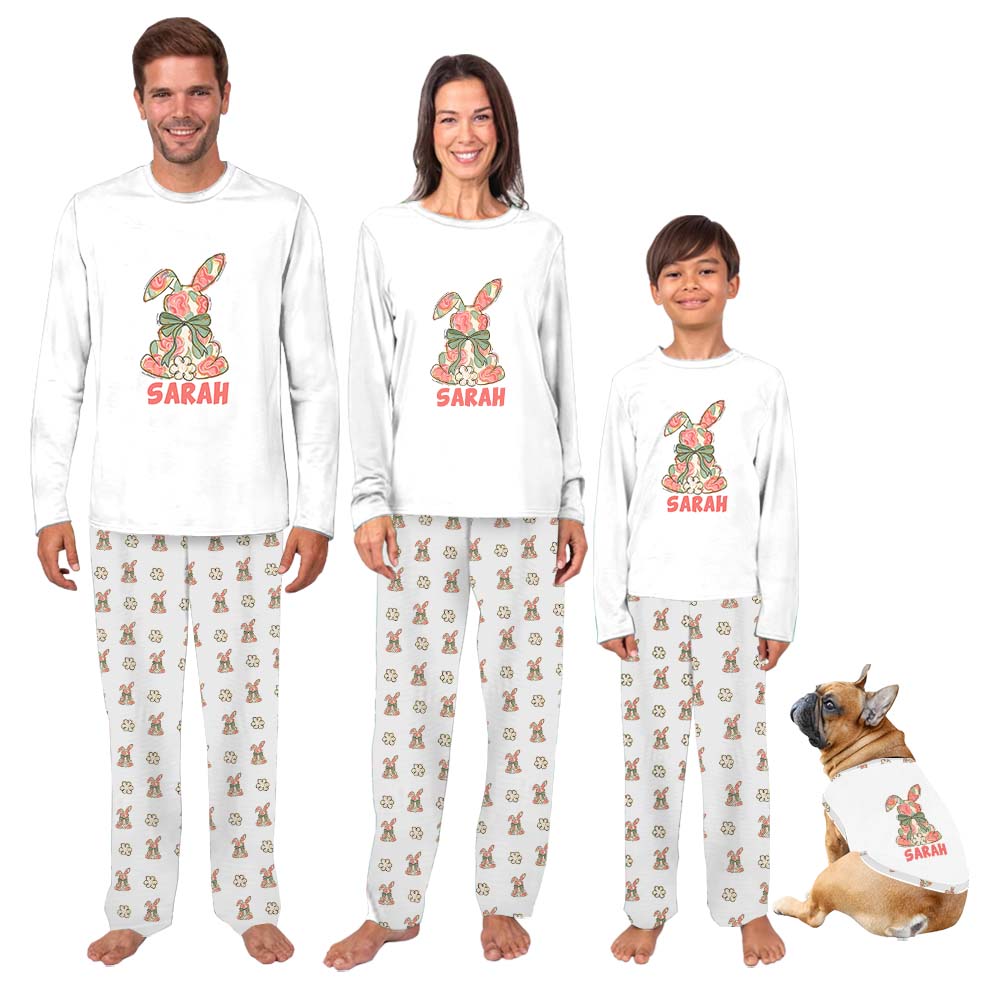 Easter Rabbit With Name Family Matching Pajamas Easter Rabbit With Name Family Matching Pajamas