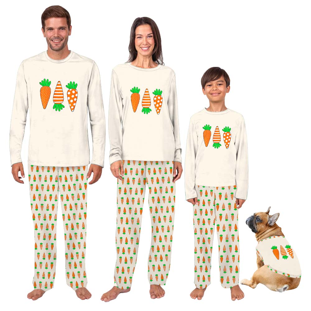 Cute Carrots Family Matching Easter Pajamas Cute Carrots Family Matching Easter Pajamas