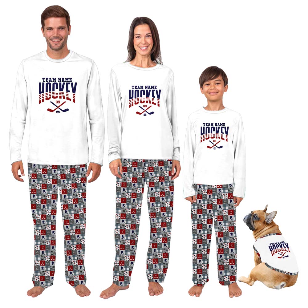 Custom Team Name Hockey Themed Owner And Dog Pajamas Custom Team Name Hockey Themed Owner And Dog Pajamas