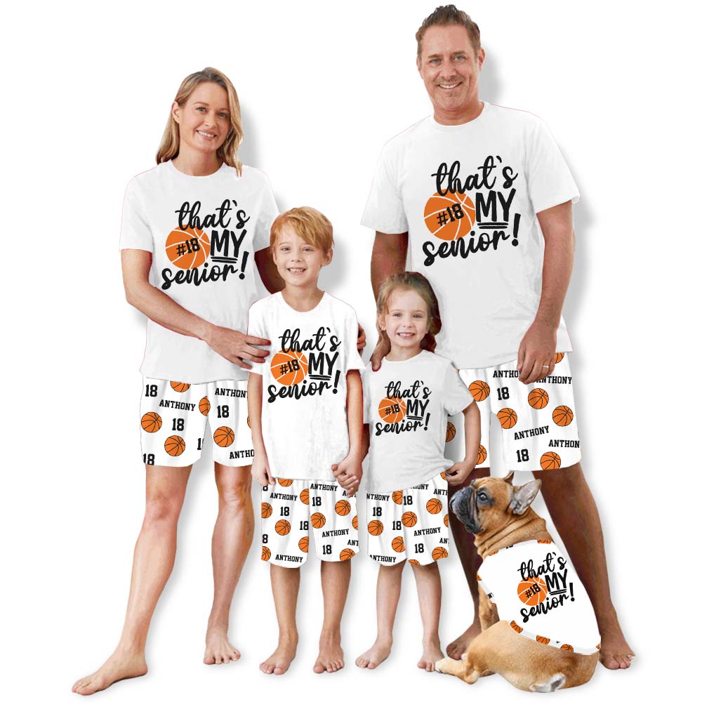 Customizable Senior Basketball Pajamas For Adults Short Sleeves Customizable Senior Basketball Pajamas For Adults Short Sleeves
