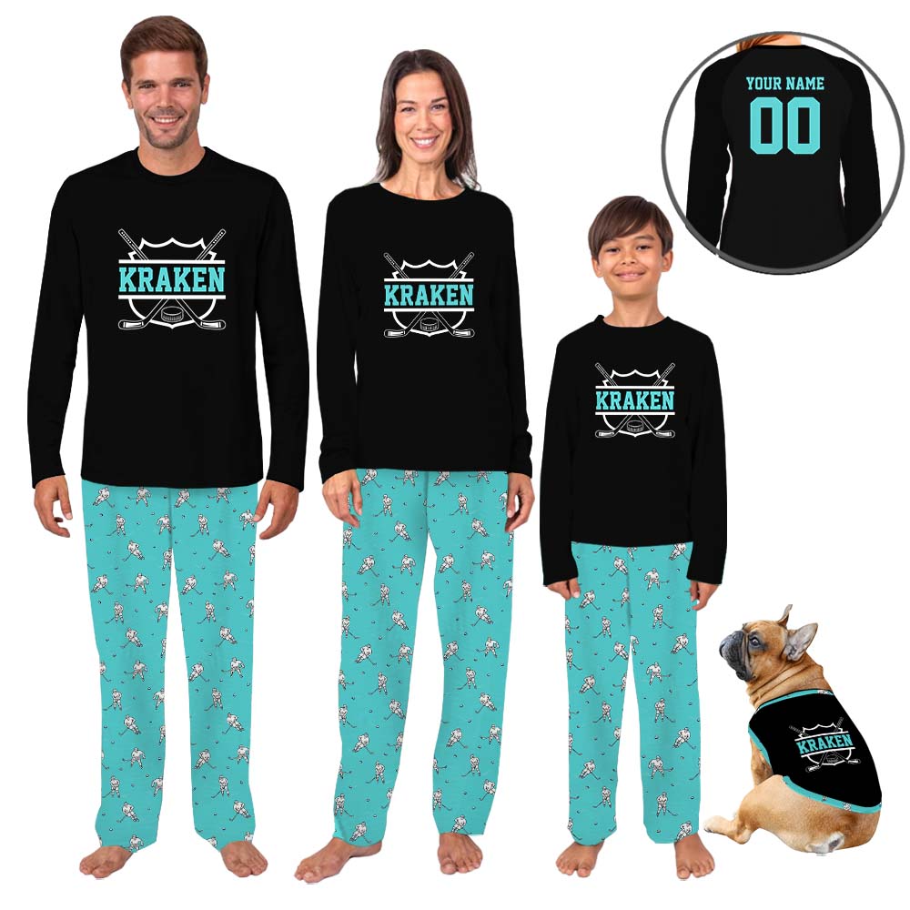 Custom Name Hockey Family Sport Pajama Sets Custom Name Hockey Family Sport Pajama Sets