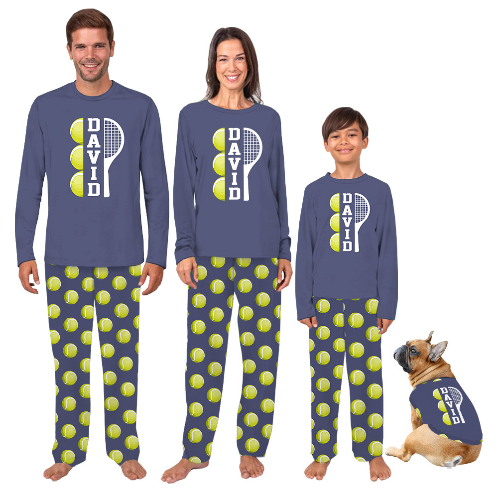 Tennis Ball PJs For Adults And Kids With Your Name Tennis Ball PJs For Adults And Kids With Your Name