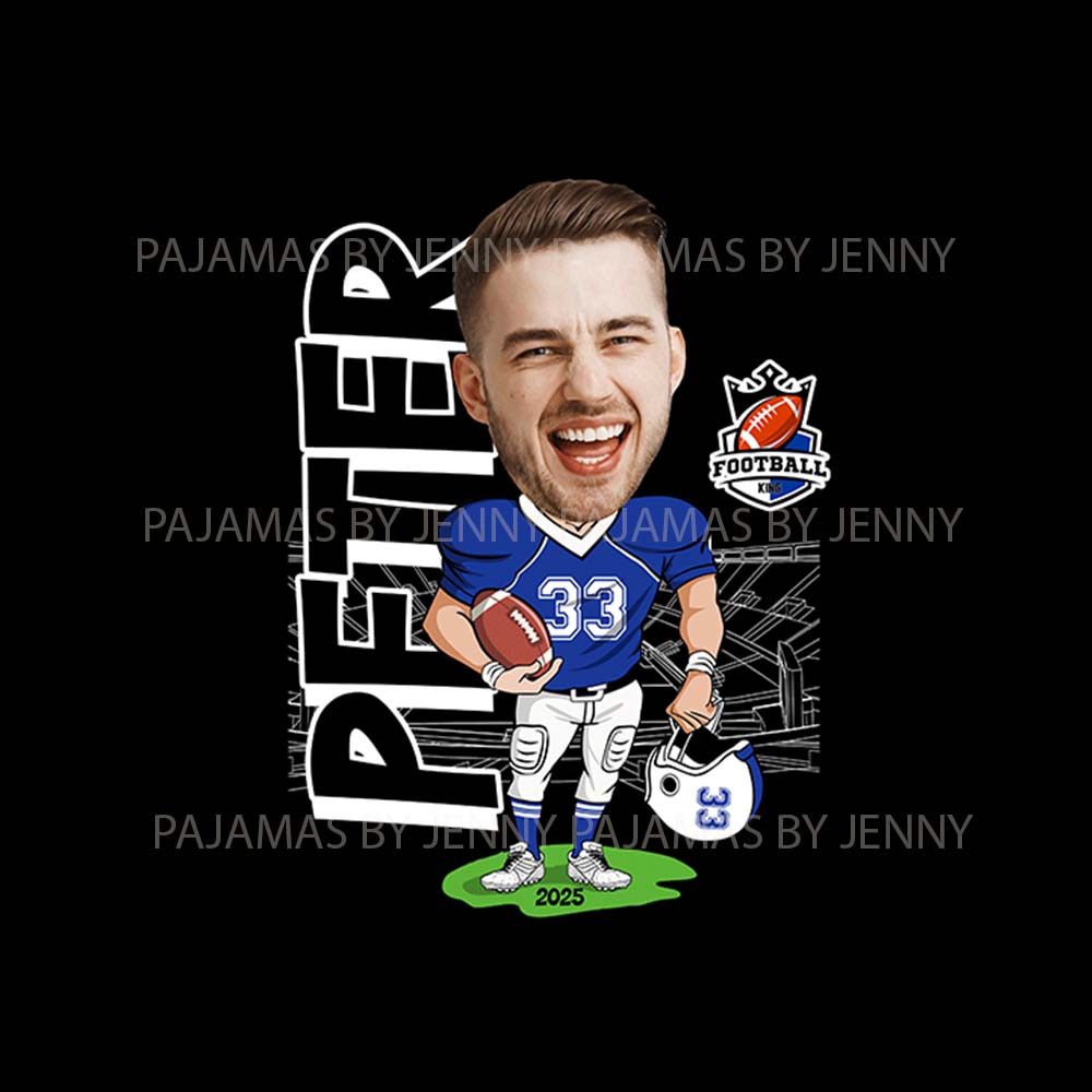 Funny Personalized Face American Football Family Matching Pajama Sets Funny Personalized Face American Football Family Matching Pajama Sets
