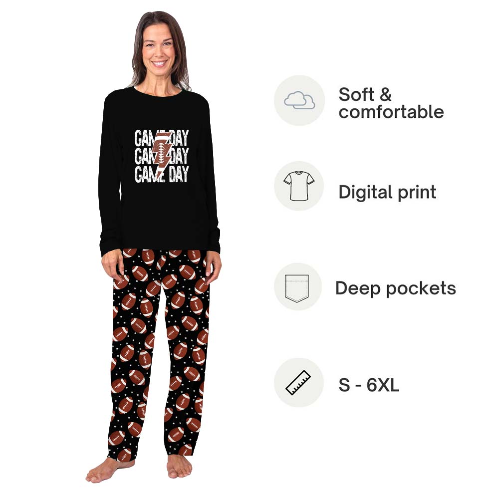 Game Day American Football Family Jammies With Name And Number Game Day American Football Family Jammies With Name And Number