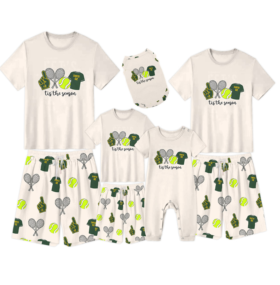Tis the season Tennis Lover Pajamas With Name And Number