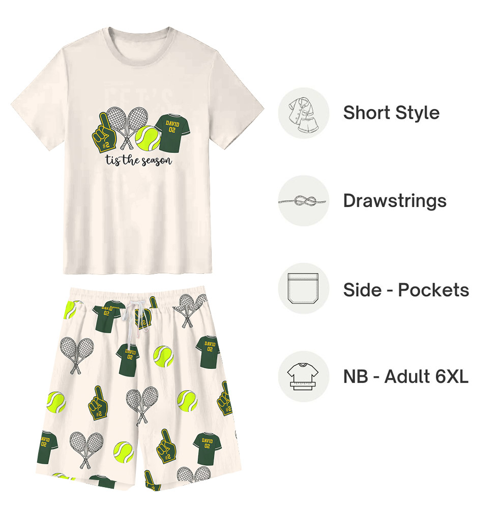 Tis the season Tennis Lover Pajamas With Name And Number